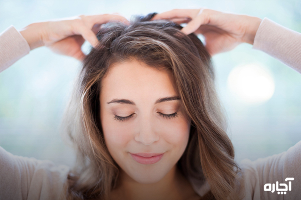 درمان سوختن مو با ماساژ پوست سر