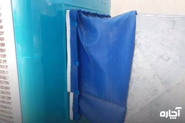 به دلیل پاره‌شدن برزنت، باد کولر آبی کم است!