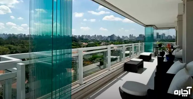 شیشه ریلی تاشو