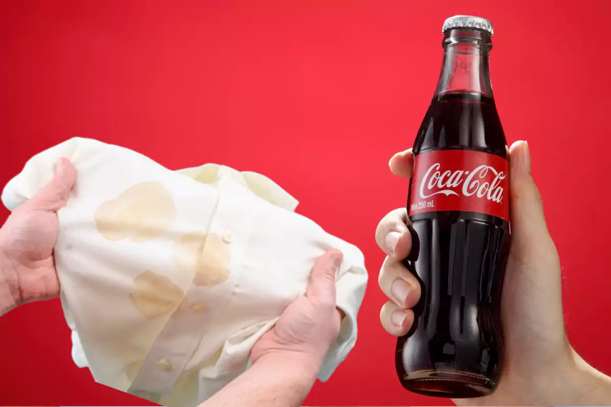 Removing oil stains from clothes with Coke