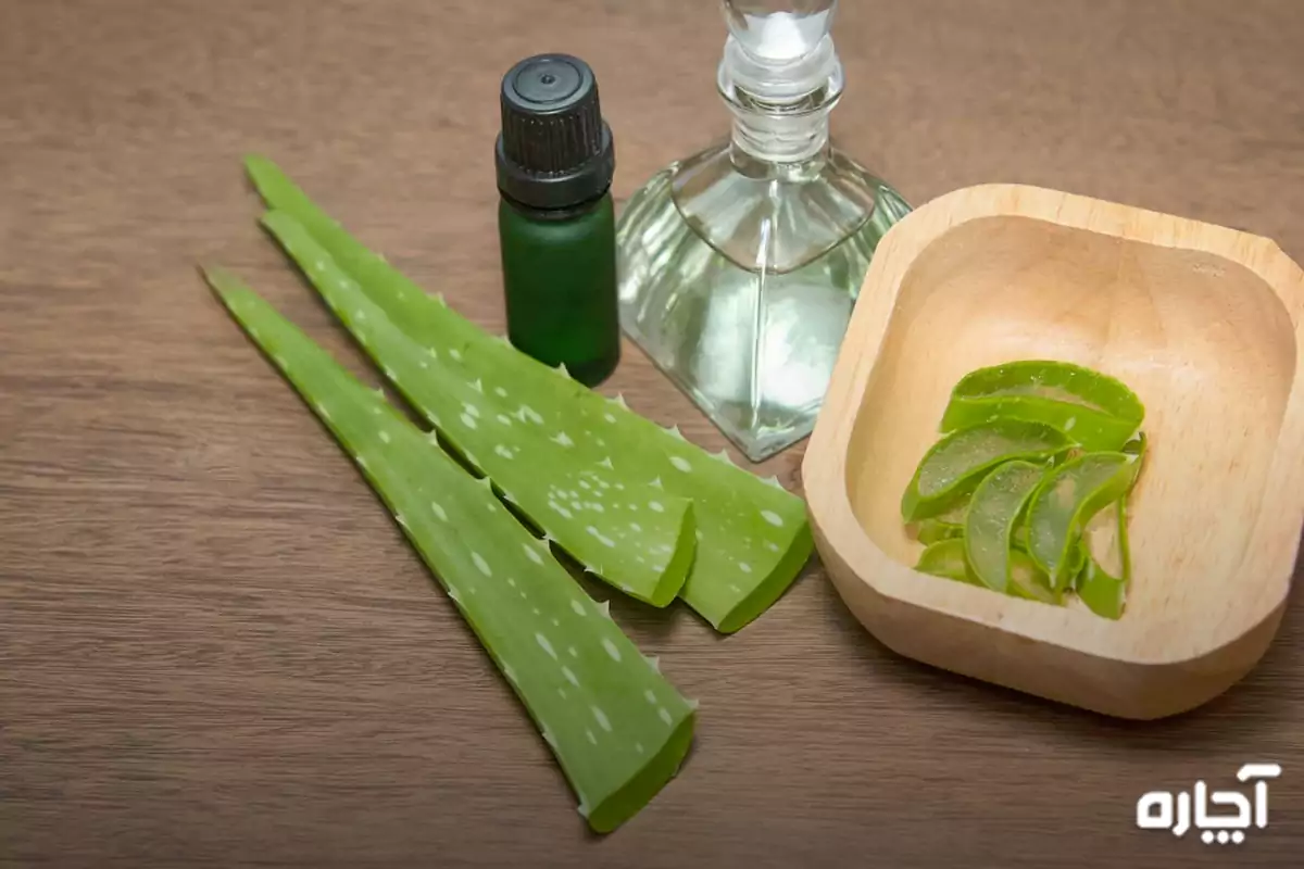 Making eyebrow gel with aloe vera