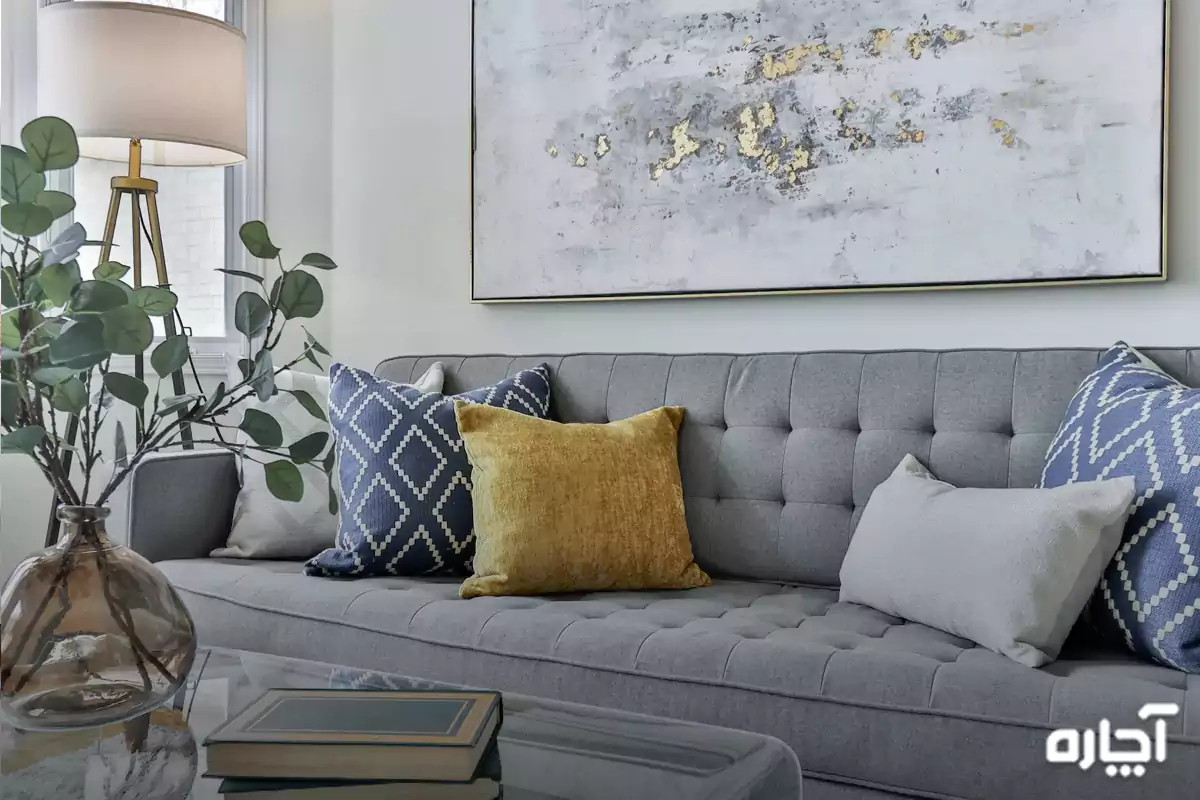 Cushion for gray sofa