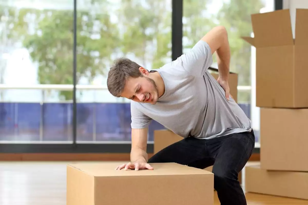 Preventing back pain when moving