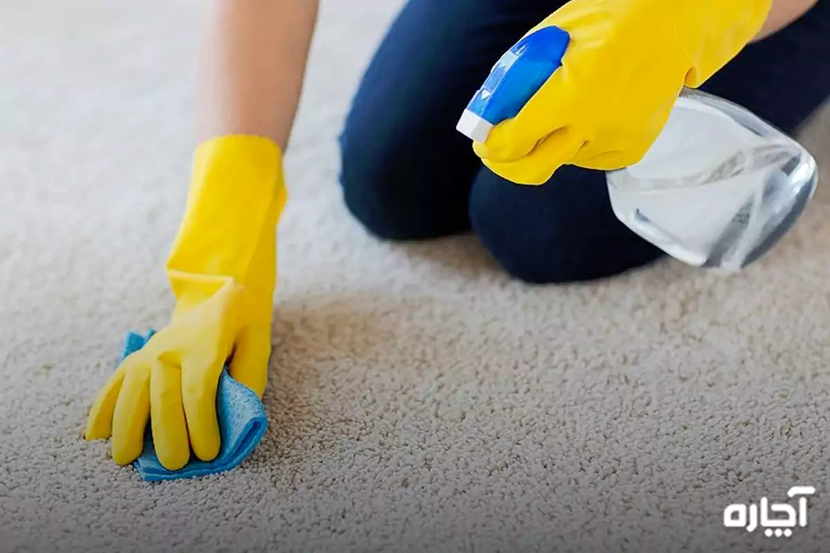 Dried glue on carpet