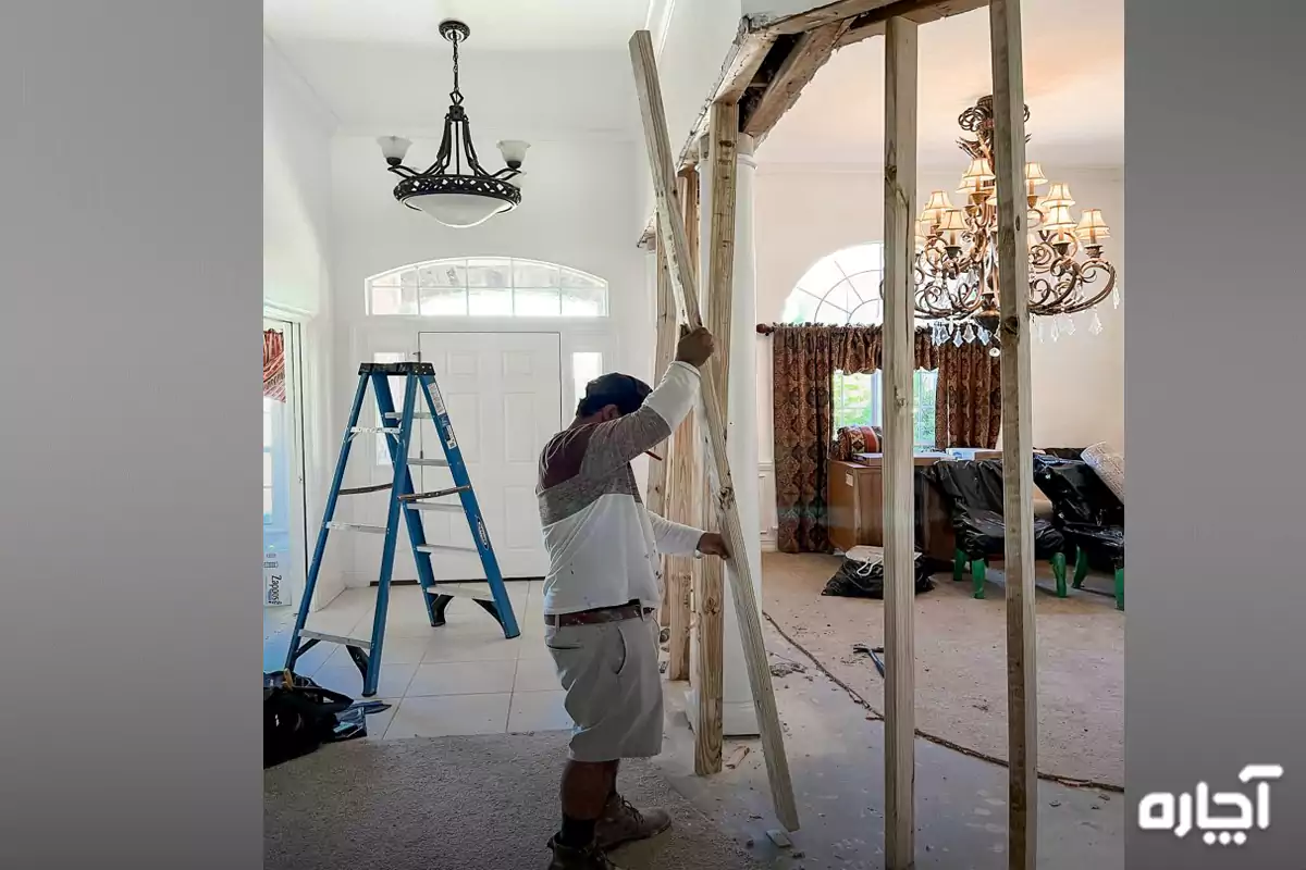 Removal of column in building