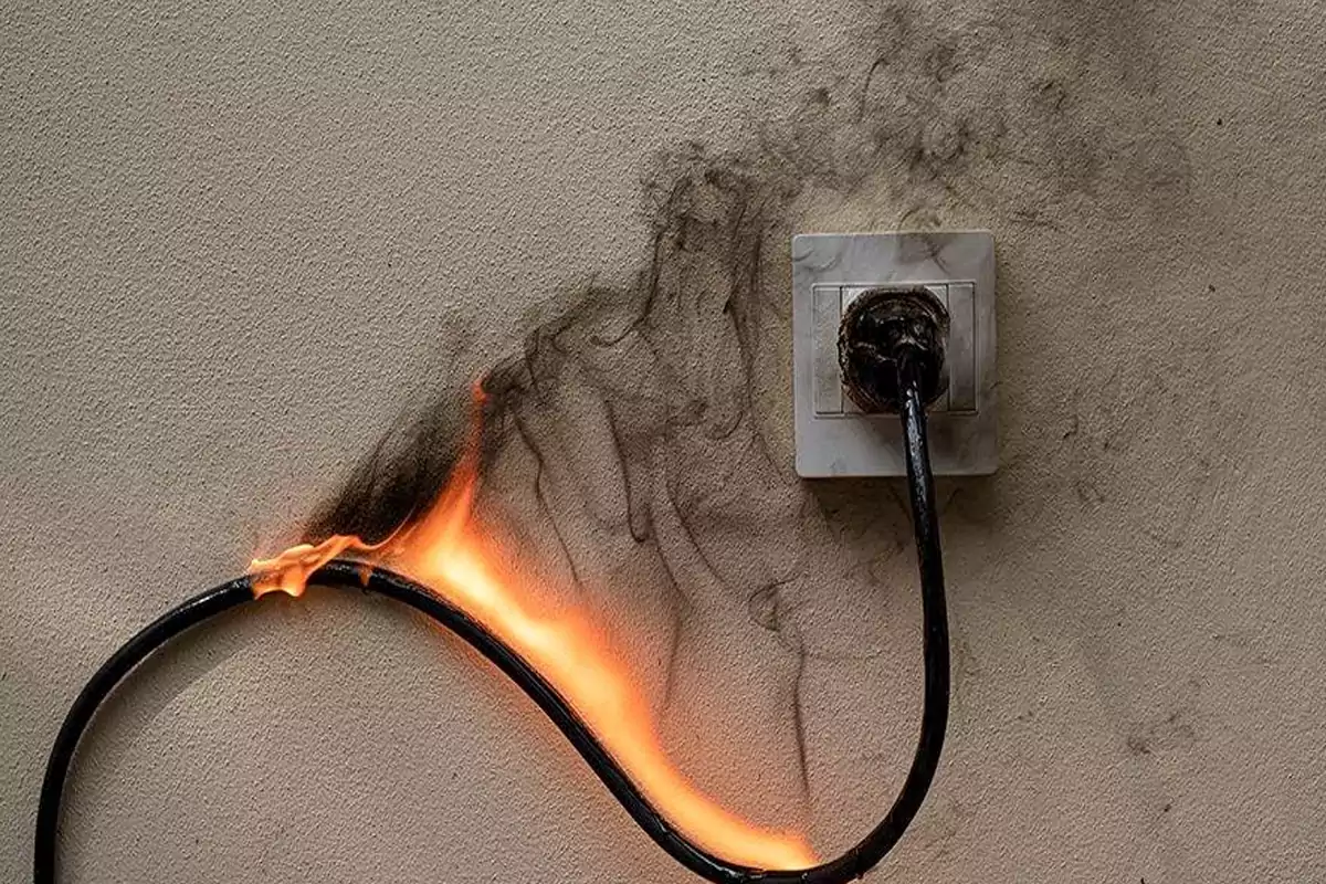 cause of fire of electric wire