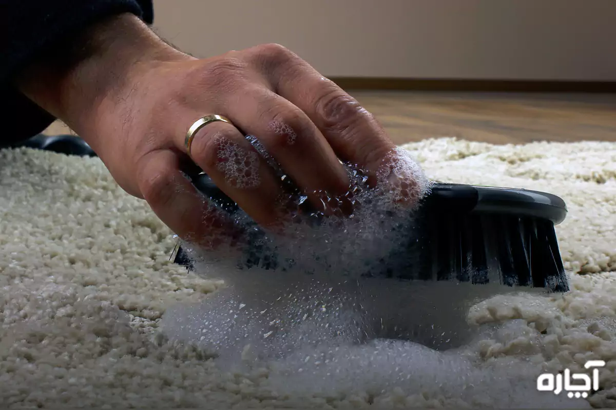 Washing carpet with salt