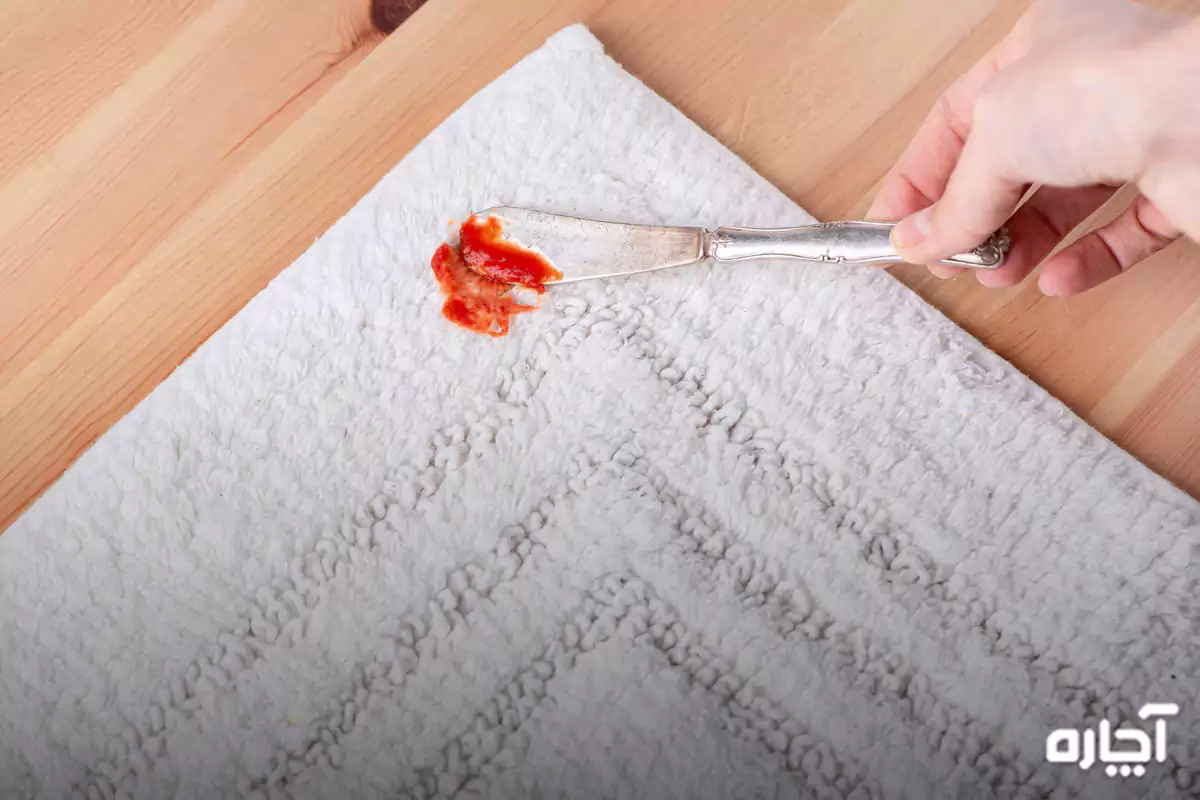 Removing ketchup from carpet