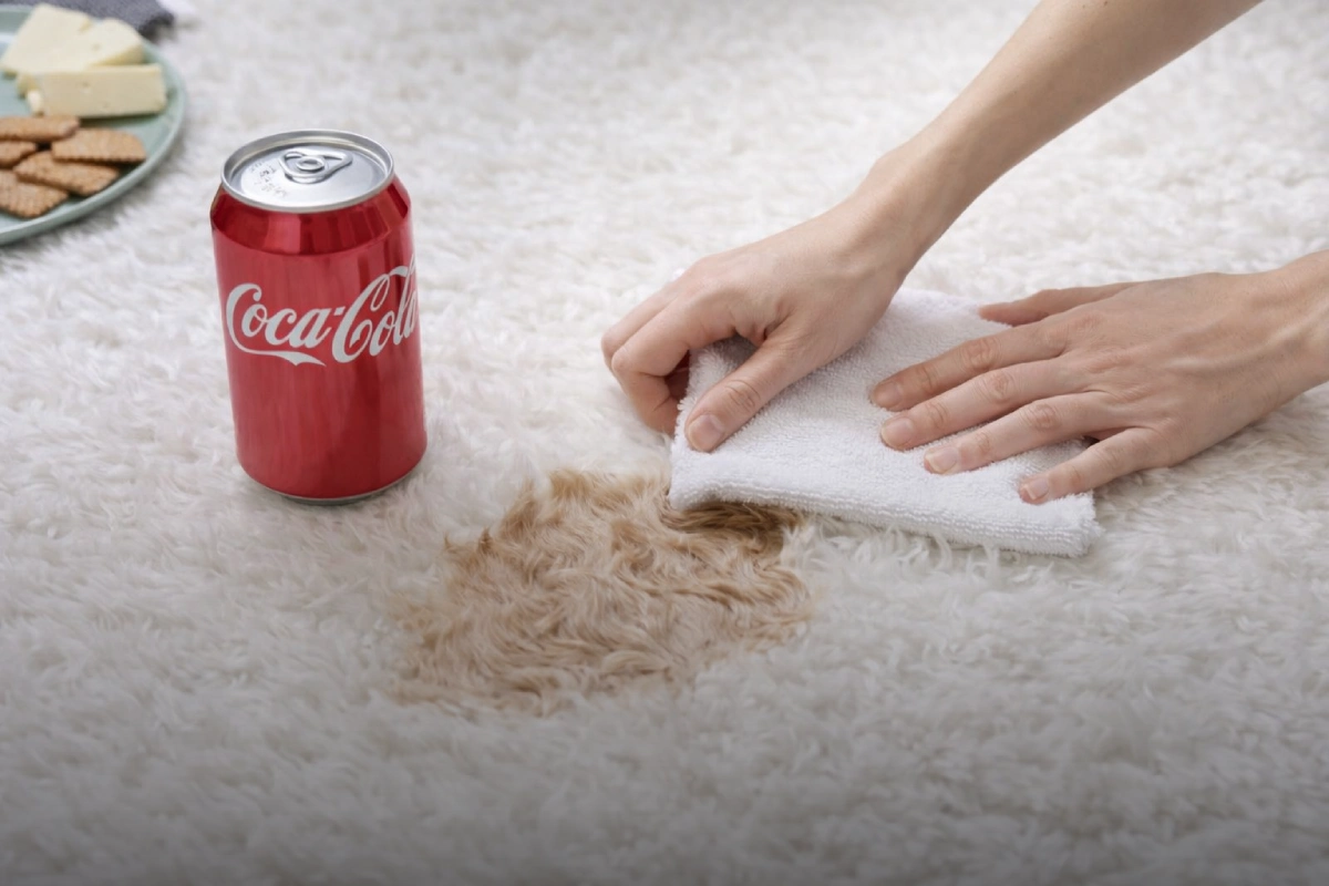 پاک کردن لکه نوشابه از فرش