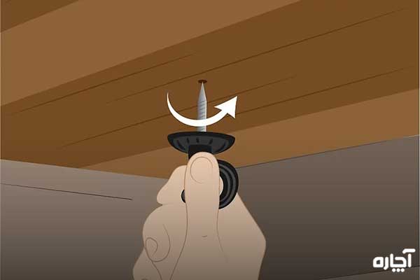 نحوه نصب قلاب لوستر با پیچ قلاب‌دار
