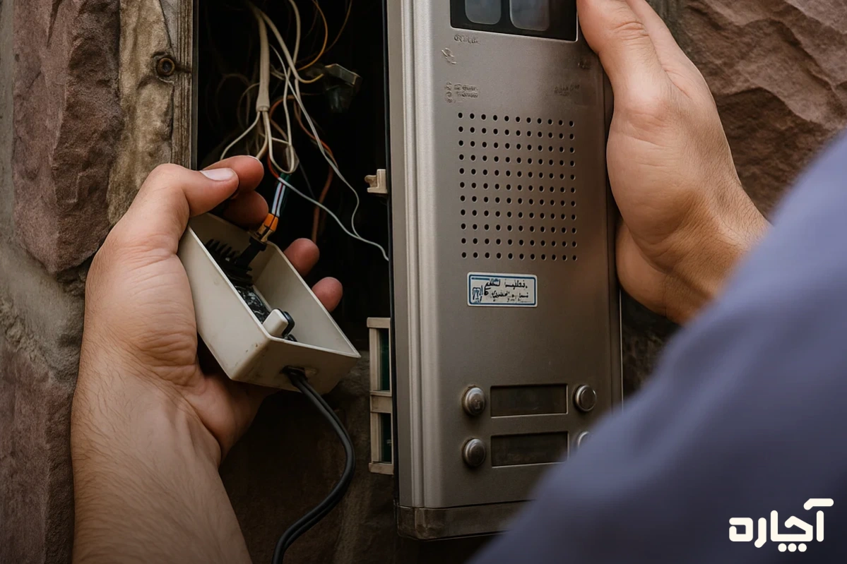 کم شدن صدای آیفون تصویری با نفوذ غبار و رطوبت به پنل جلویی