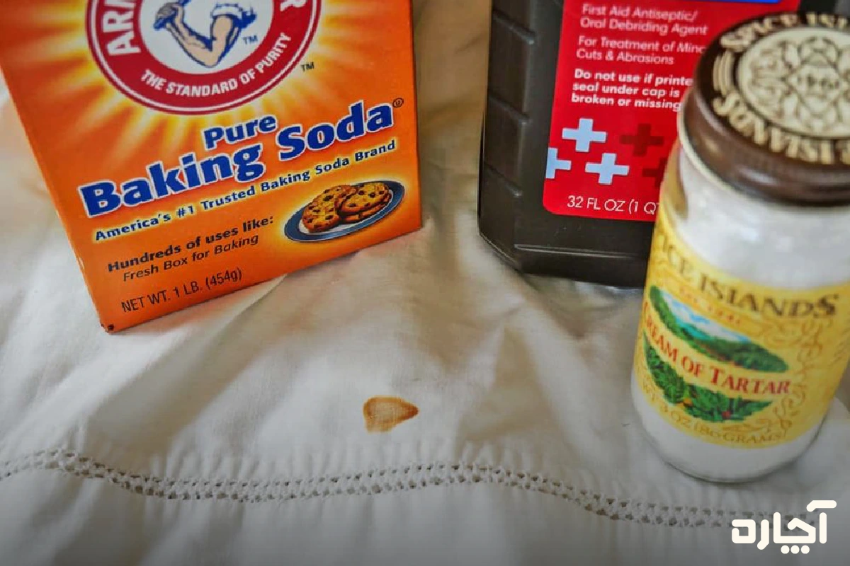 رفع زنگ زدگی پرده با جوش‌شیرین و آب