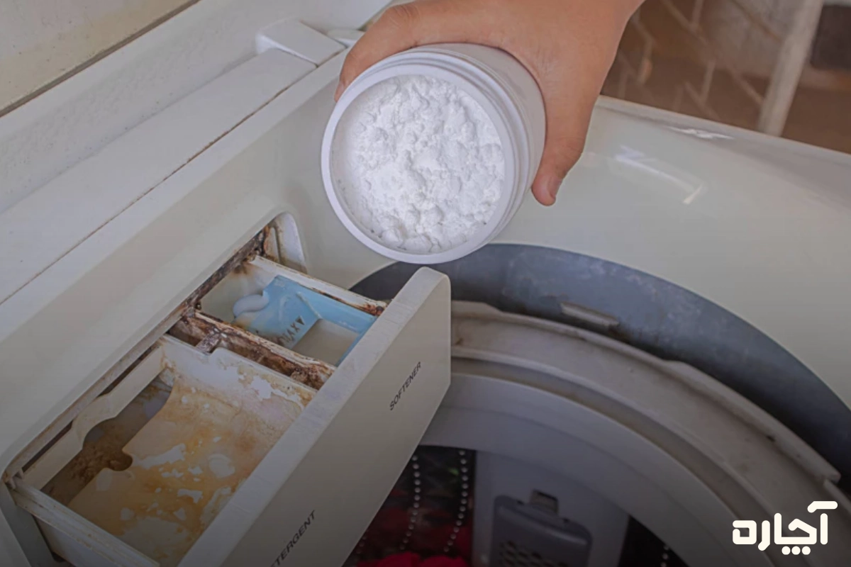 نحوه تمیز کردن لاستیک لباسشویی با جوش شیرین و آب گرم