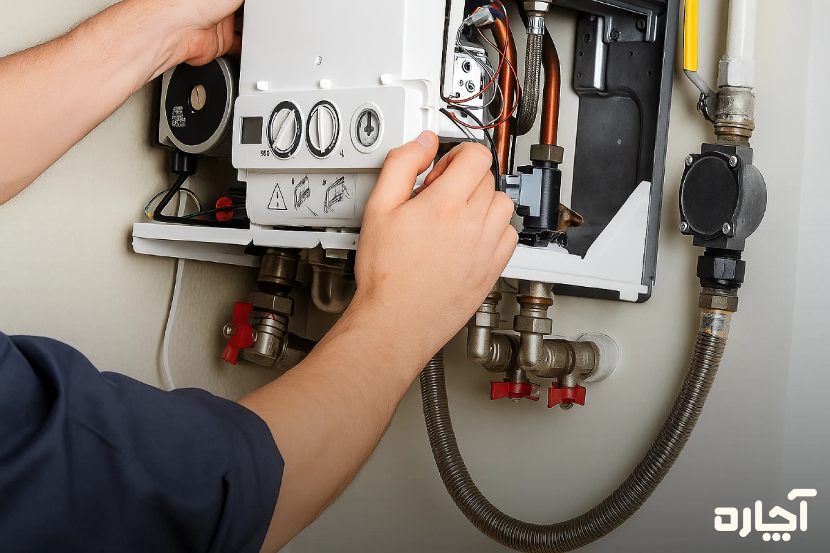 جرقه زدن مداوم پکیج به دلیل خرابی برد الکترونیکی