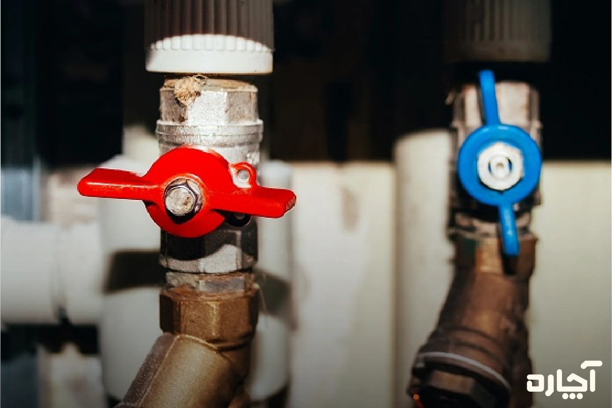 فرآیند خاموش کردن پکیج در مسافرت؛ بستن فلکه شیر آب سرد