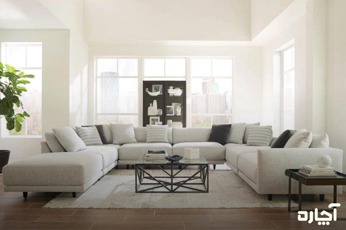 نحوه چیدمان مبل سکشنال در فضاهای بزرگ