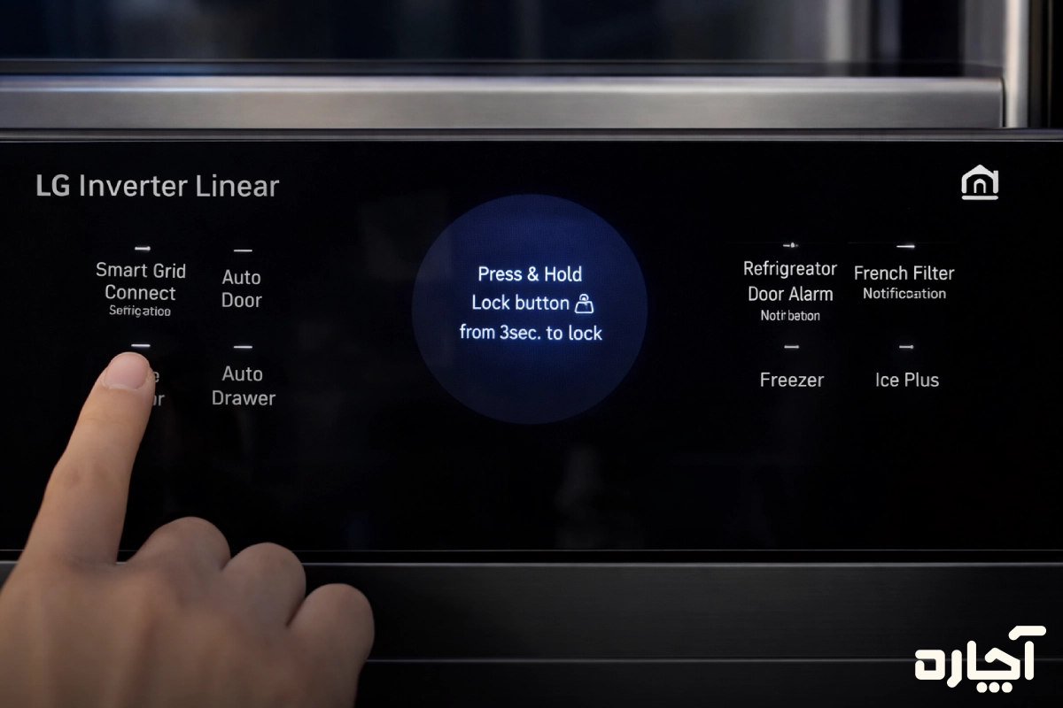 رفع علت خاموش شدن نمایشگر یخچال ال جی به دلیل خرابی برد