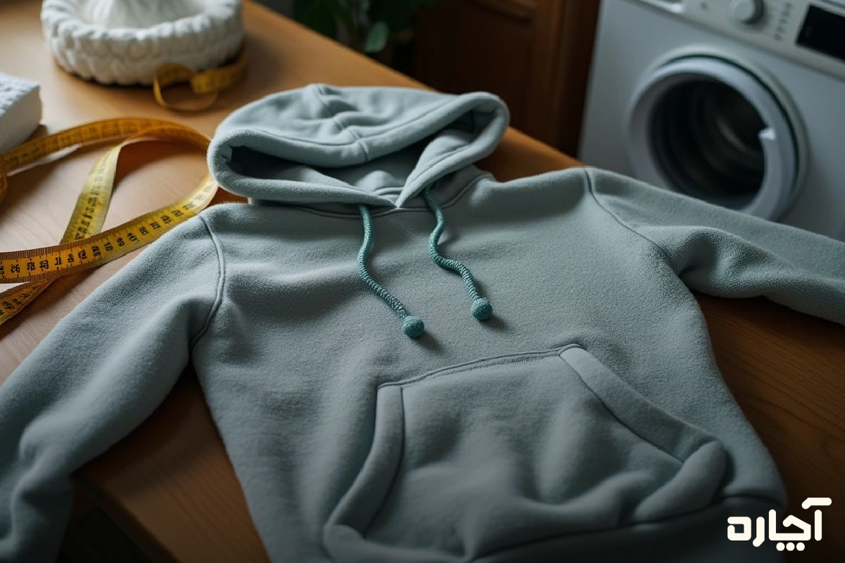 شستن هودی با دست یا لباسشویی بدون آب رفتگی