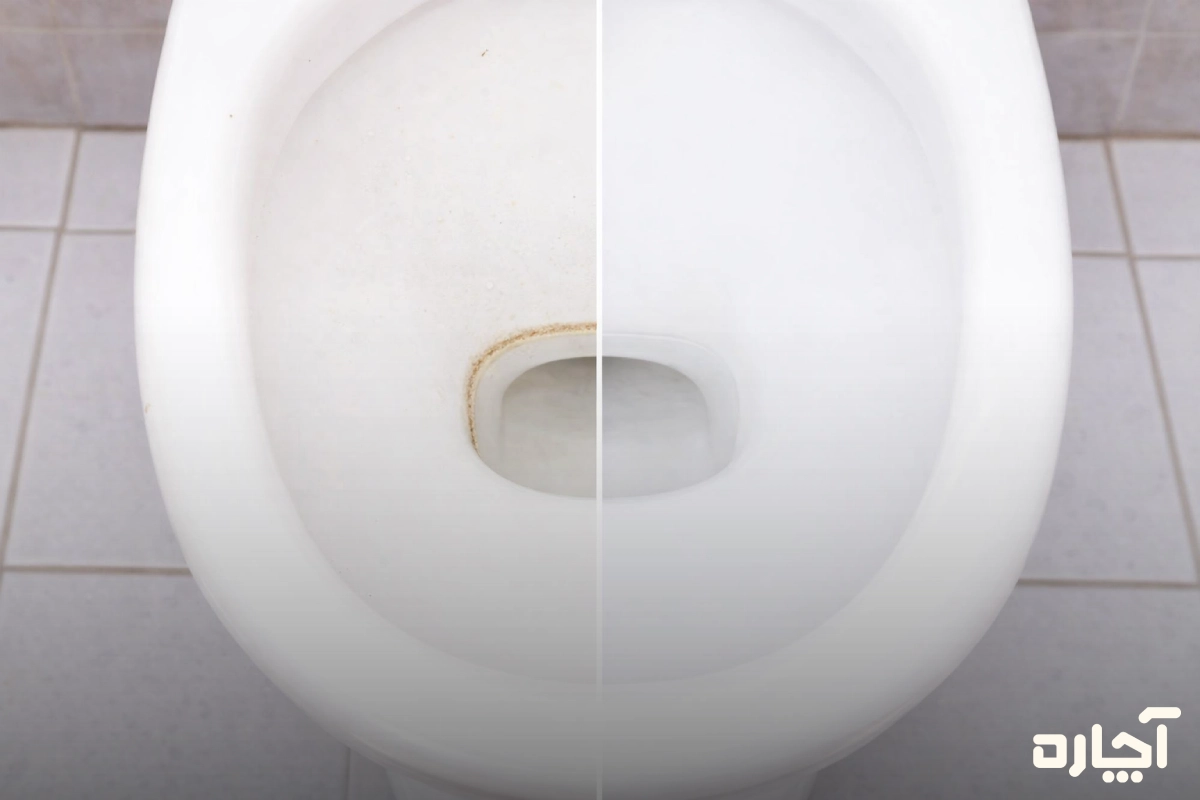 حذف رسوب ادرار و نمک‌های معدنی در مسیر آب از بین بردن بوی توالت فرنگی