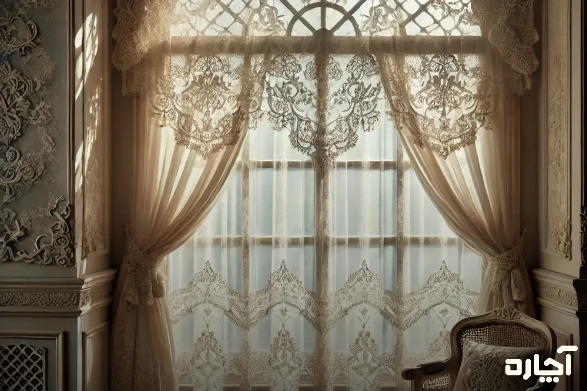 والان ترکیبی پارچه و تور