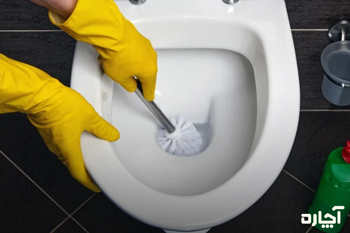جرم‌زدایی سوراخ‌های پاشش آب از بین بردن بوی توالت فرنگی