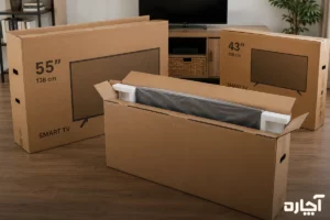 کارتن اسباب کشی برای تلویزیون
