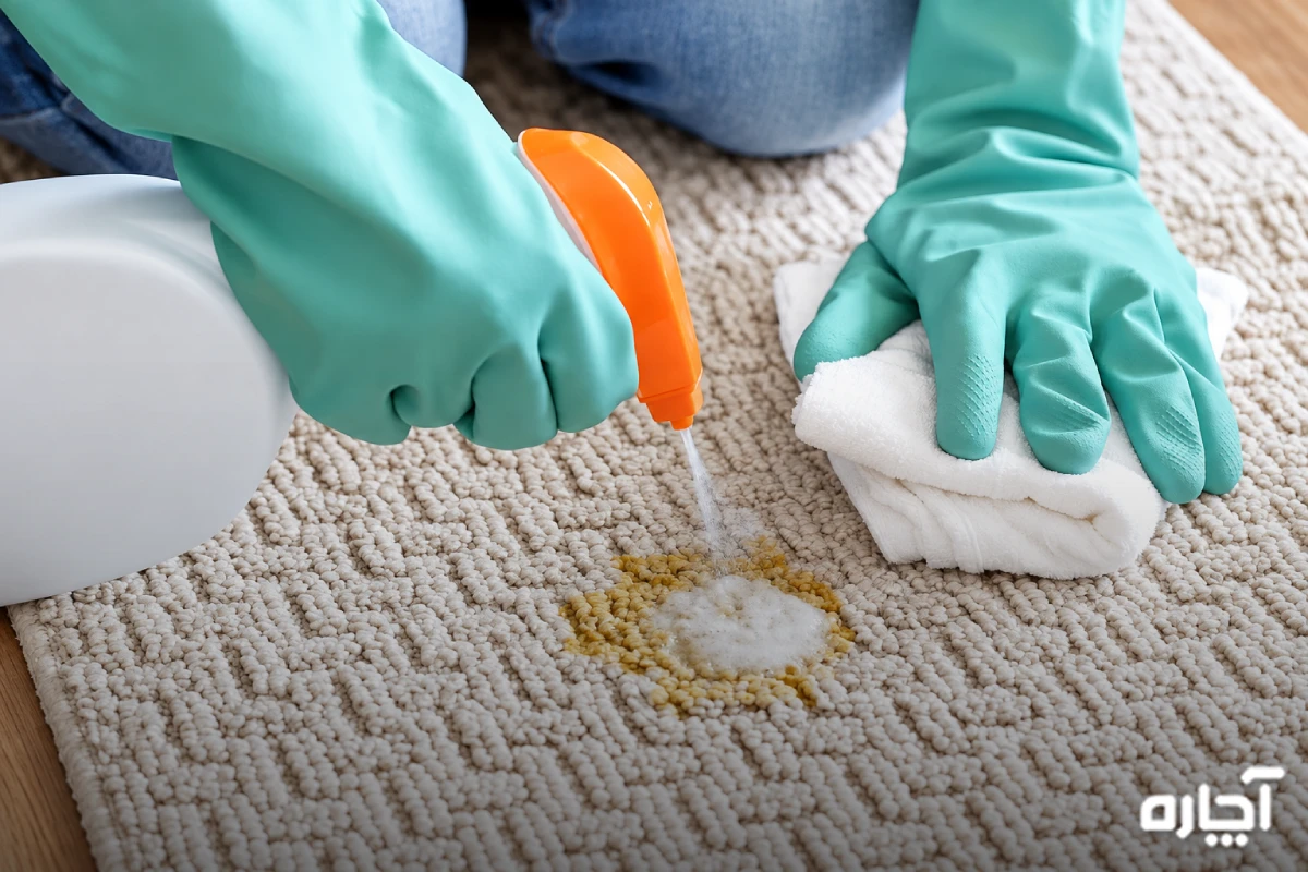 چگونه چسب را از روی فرش پاک کنیم